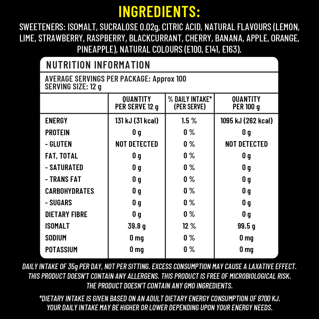 Sugarless sugar-free lollipops (3 pieces)