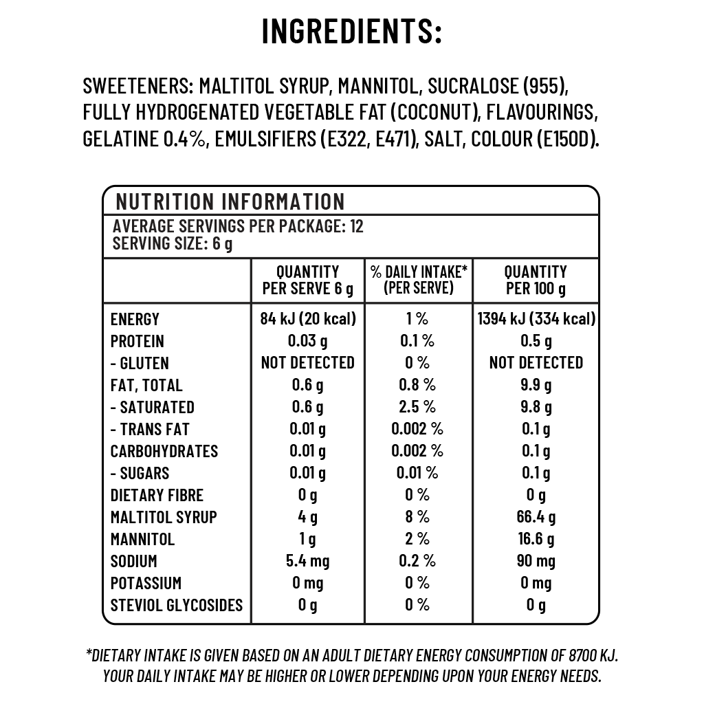 Sugarless Sugar Free Caramel Toffee Chocolate Soft Candy - 70g