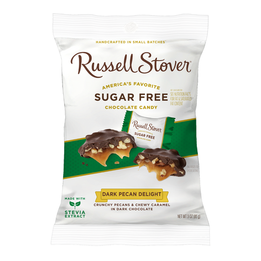 Russell Stover Dark Pecan Delight 無糖核桃夾心黑朱古力 - 85g