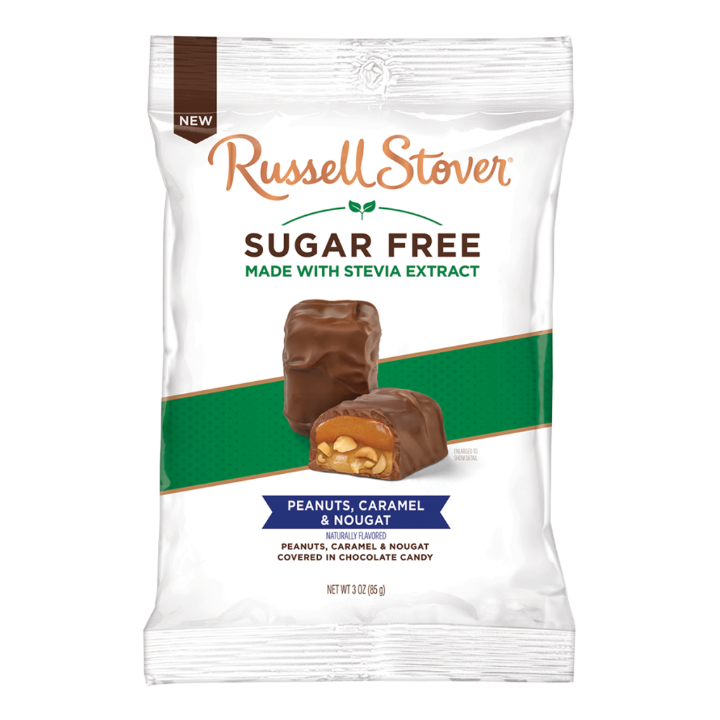 Russell Stover Peanuts, Caramel & Nougat Sugar-Free Peanut Caramel Bird's Knot Chocolate - 85g
