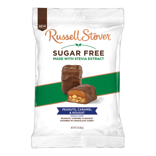 Russell Stover Peanuts, Caramel & Nougat 無糖花生焦糖鳥結朱古力 - 85g