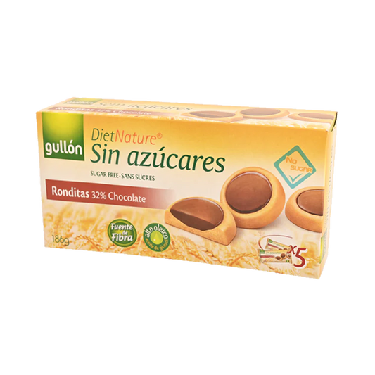 Gullon Dark Chocolate-Covered Biscuit Sugar Free 無糖朱古力餡餅 - 186g