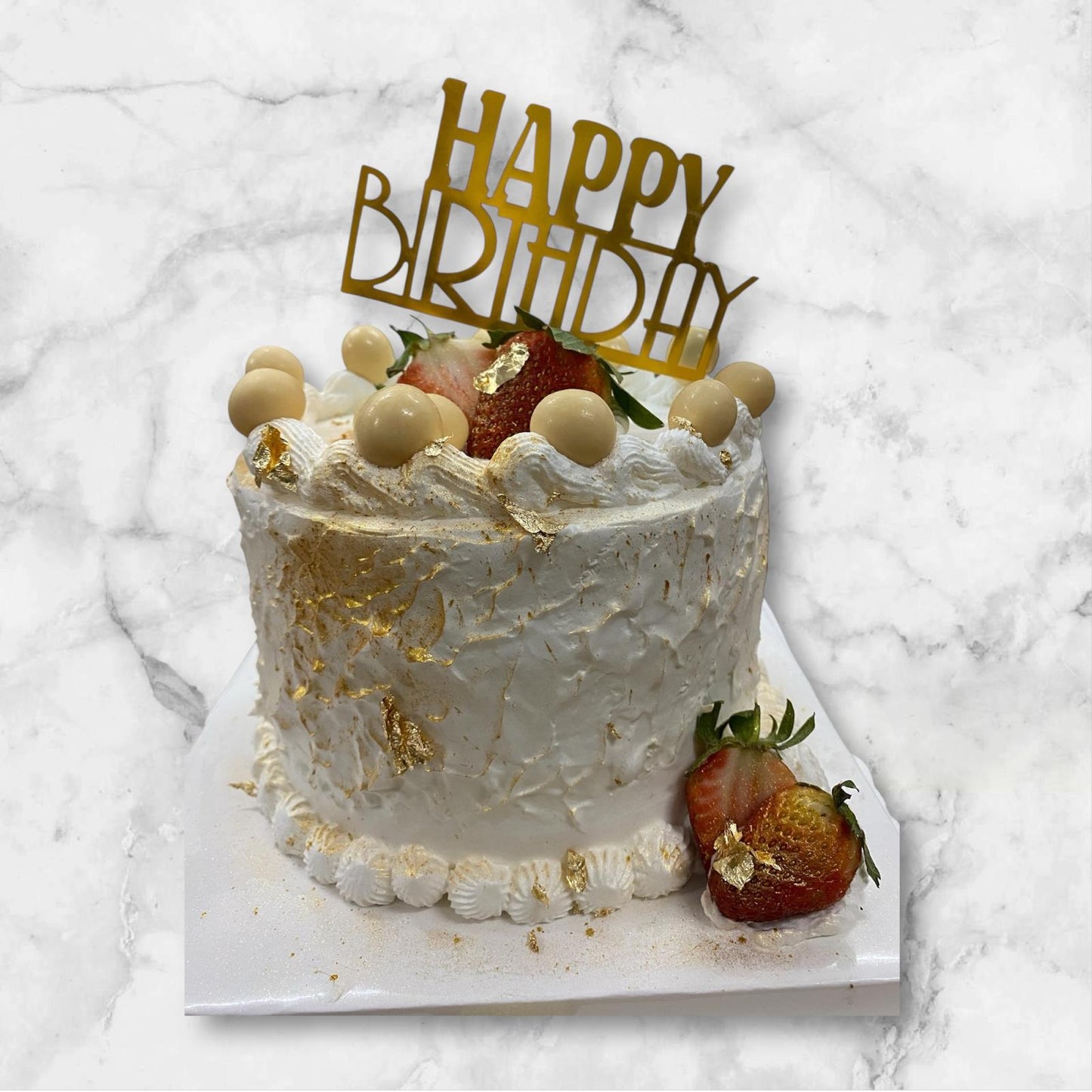 Sugar Free Chocolate Gold Foil Angel Food Cake