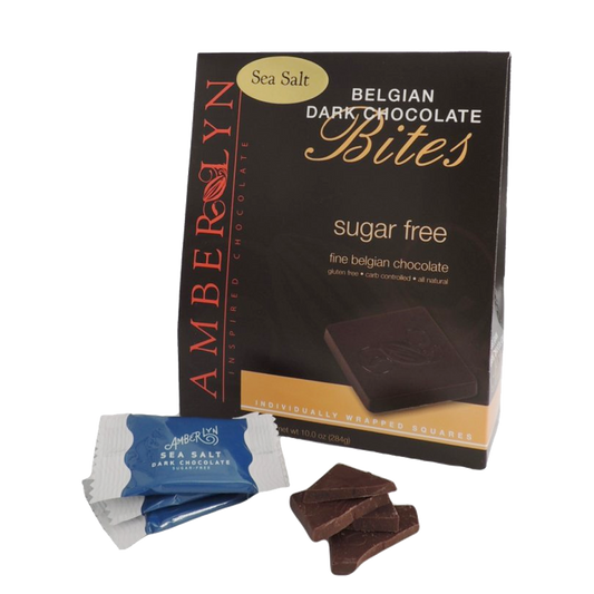Amberlyn Dark Chocolate Sea Salt Bites 無糖海鹽方塊黑朱古力 - 284g