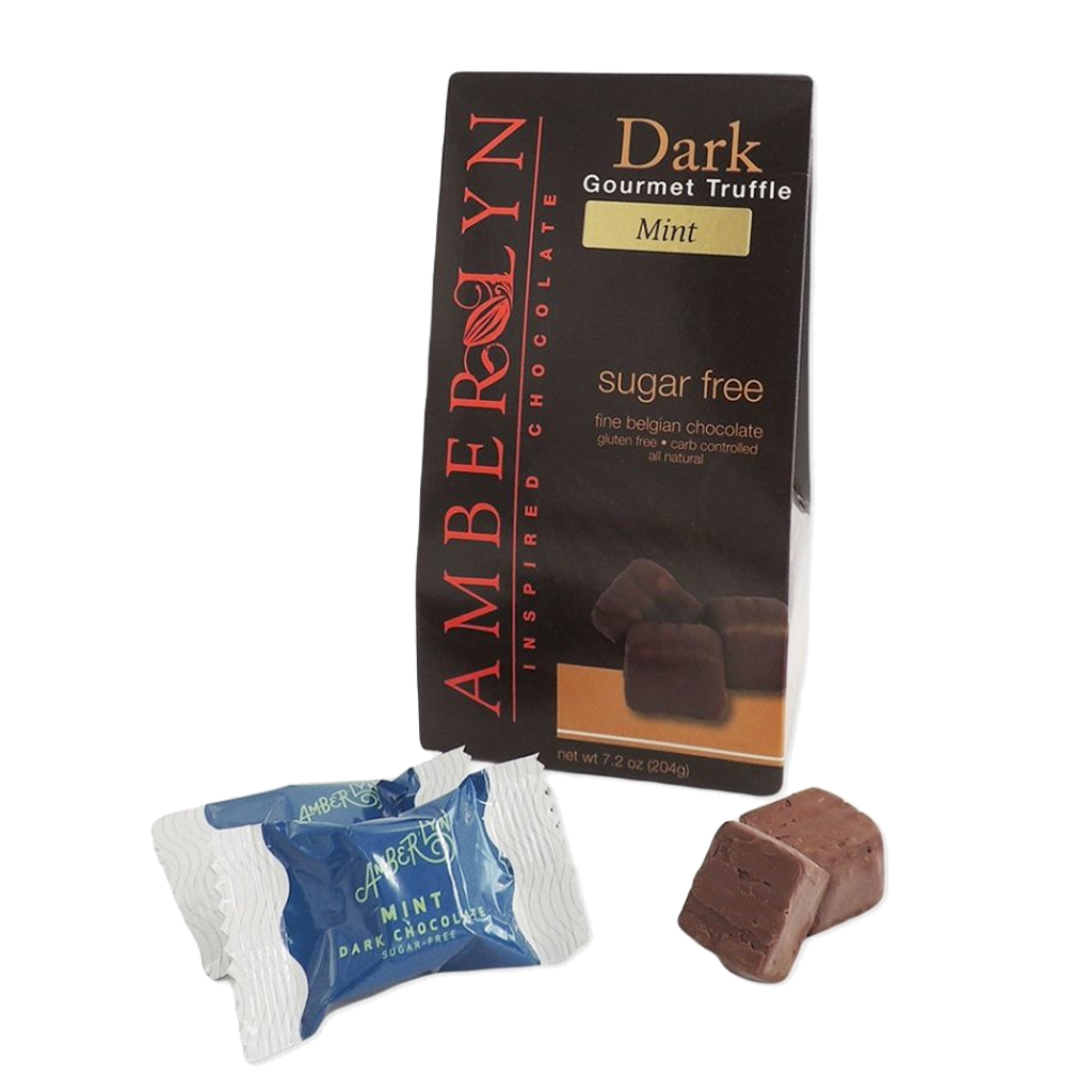 Amberlyn Dark Chocolate Mint Truffles Sugar-free Mint Soft Center Dark Chocolate - 204g