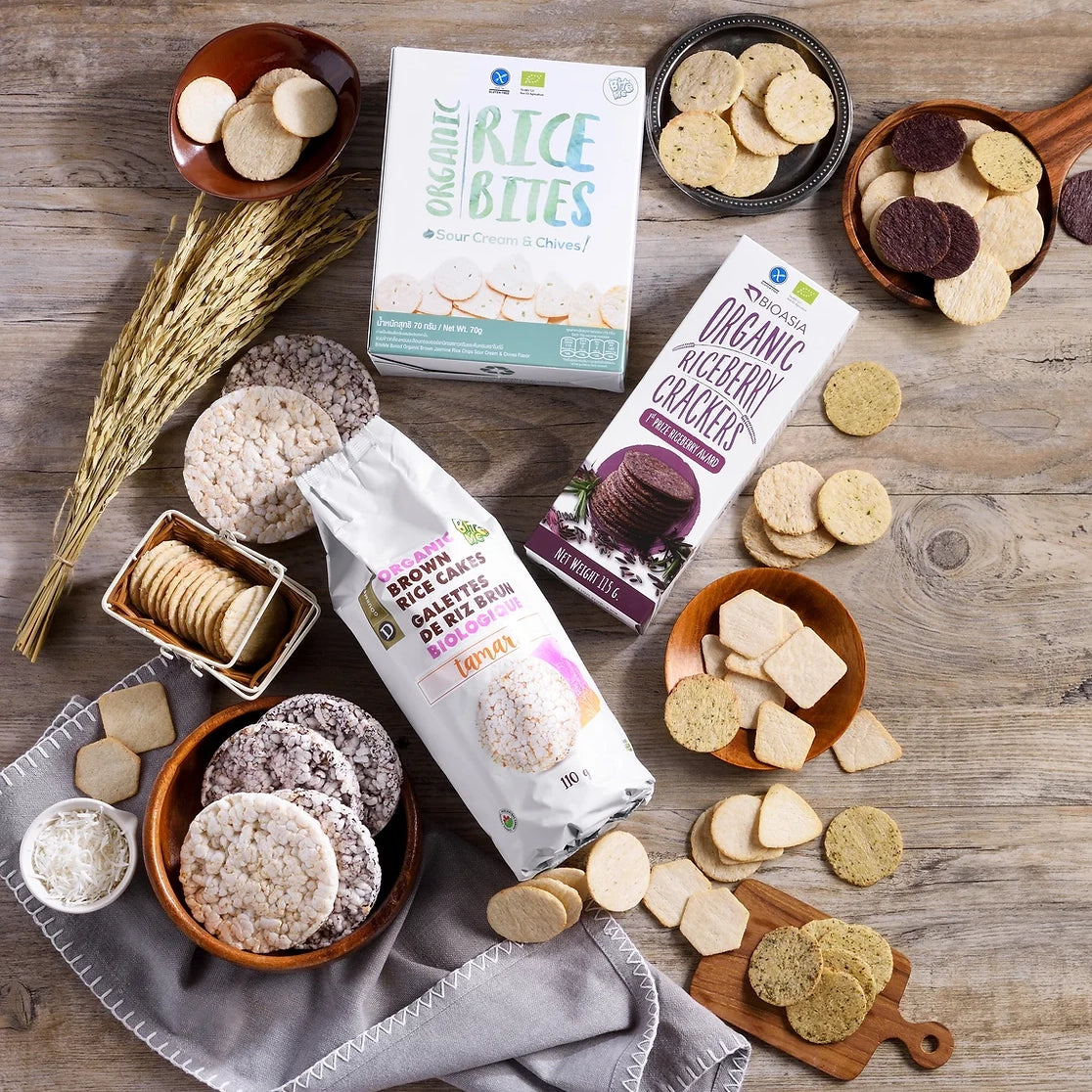 BioAsia Organic Brown Rice Crackers - Green Tea & Seaweed 無糖無麩質純素有機綠茶海苔脆餅 - 115g