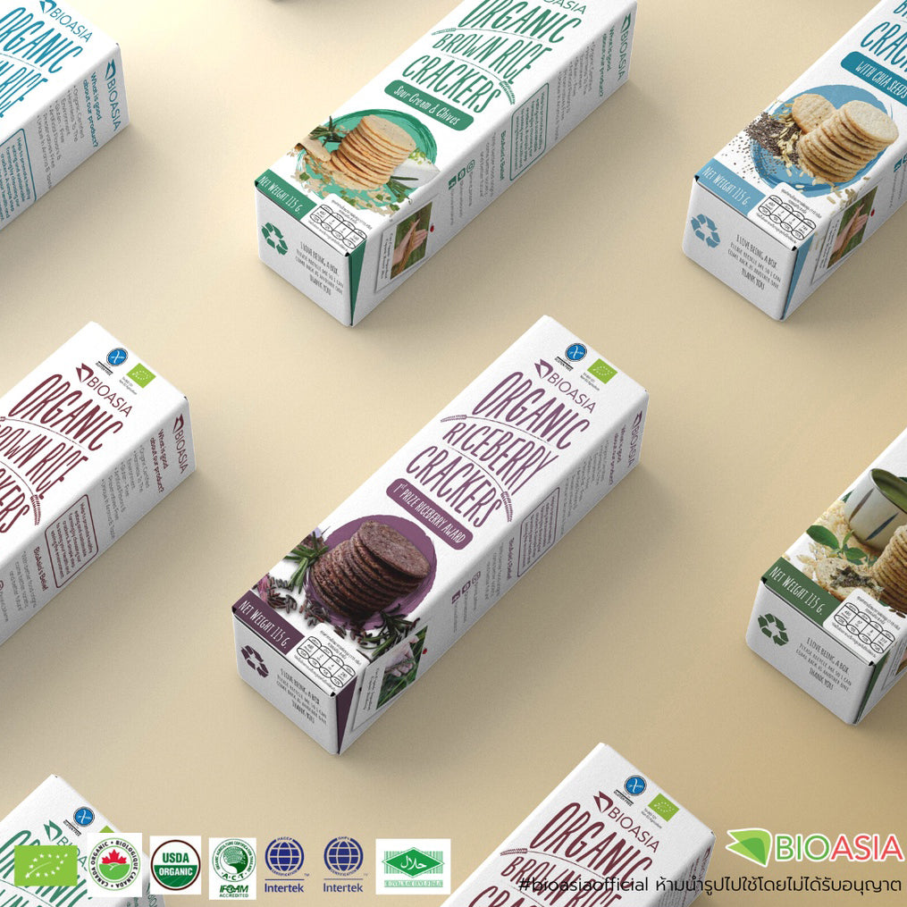 BioAsia Organic Riceberry Crackers 無糖無麩質純素有機紫莓糙米原味脆餅 - 115g