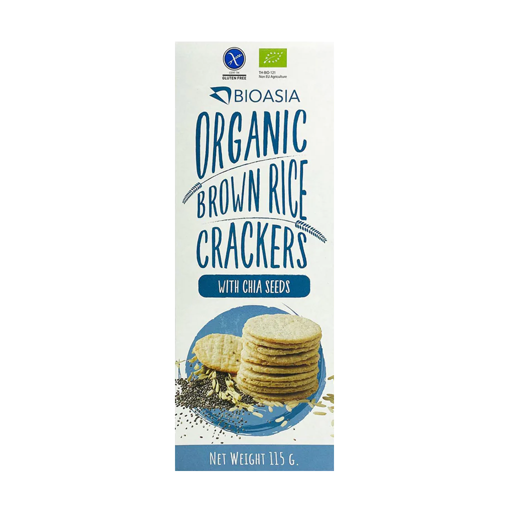 BioAsia Organic Chia Seeds Crackers 無糖無麩質純素有機糙米奇異籽脆餅 - 115g