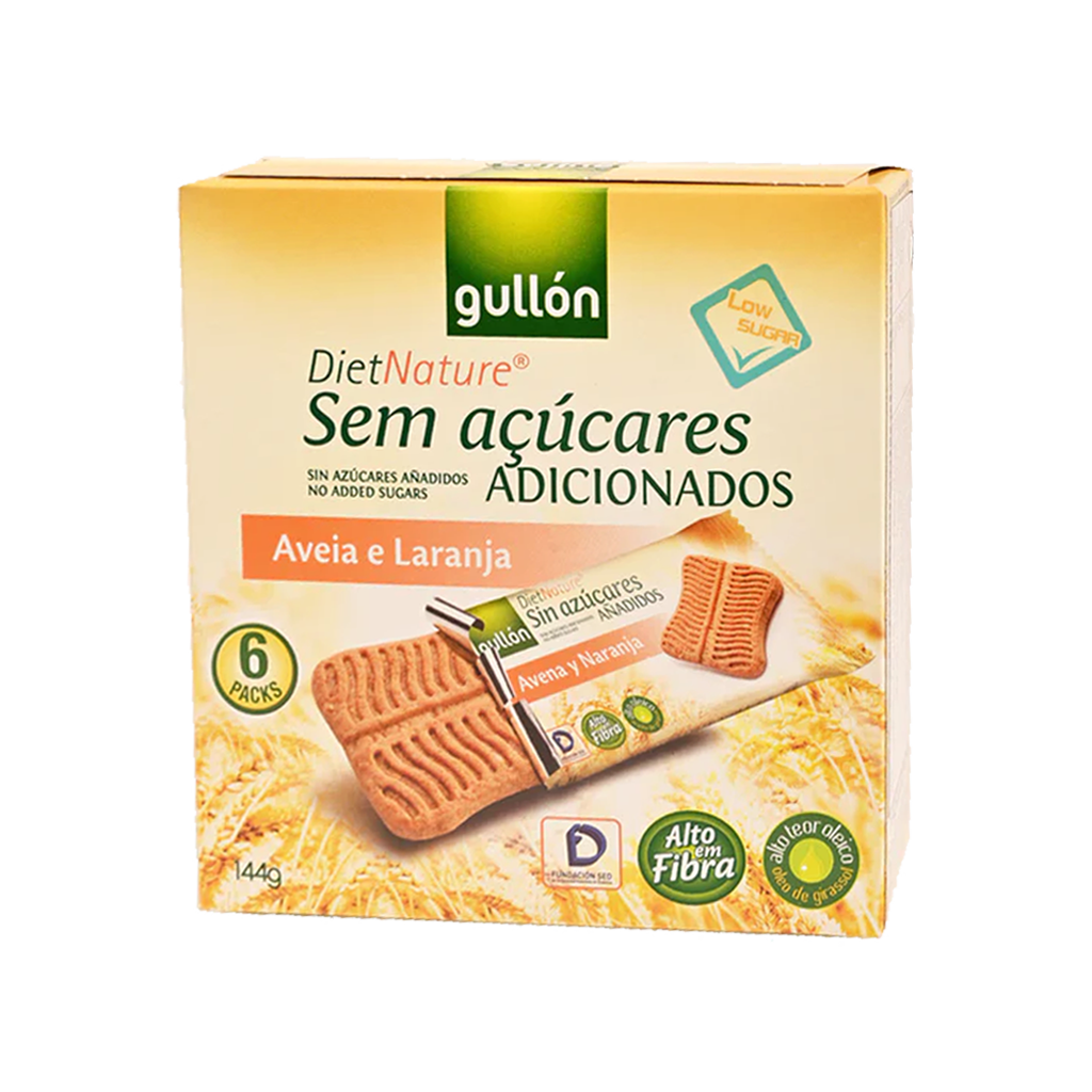 Gullon Cookie with Oats and Orange (No Added Sugar) Oats and Orange Cookies - 144g