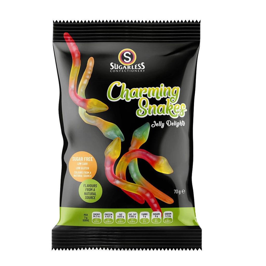 Sugarless Charming Snakes 無糖蛇仔啫哩軟糖 - 70g