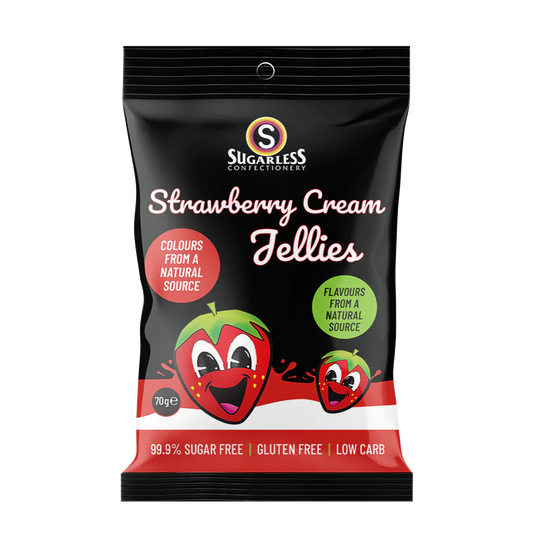 Sugarless Strawberry & Cream 無糖士多啤梨啫哩軟糖 - 70g