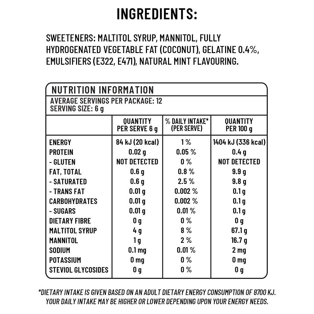 Sugarless Mint Chews 無糖薄荷軟糖 - 70g