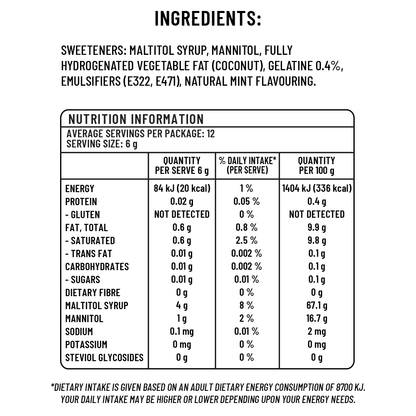 Sugarless Mint Chews 無糖薄荷軟糖 - 70g