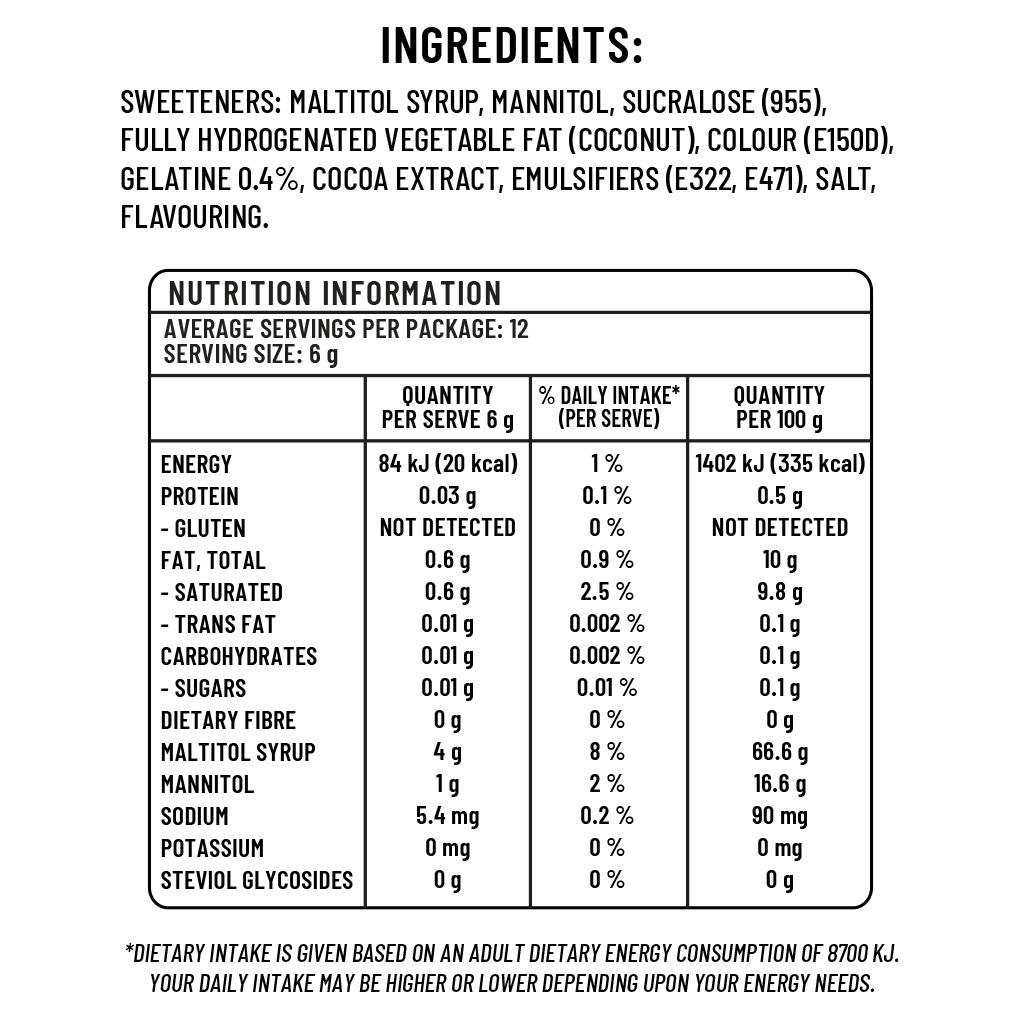 Sugarless Vanilla Toffee Chocolate Soft Candy - 70g