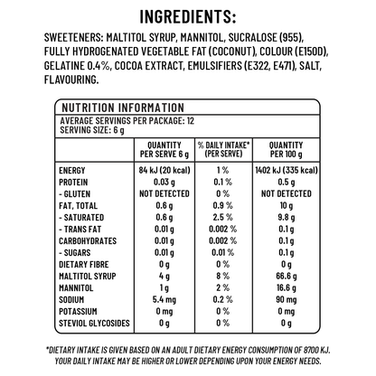 Sugarless Vanilla Toffee Chocolate Soft Candy - 70g