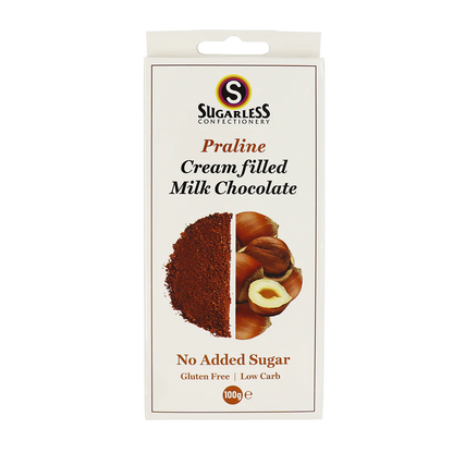 Sugarless Praline flavoured Cream Filled Milk Chocolate 無糖香滑果仁朱古力 - 100g