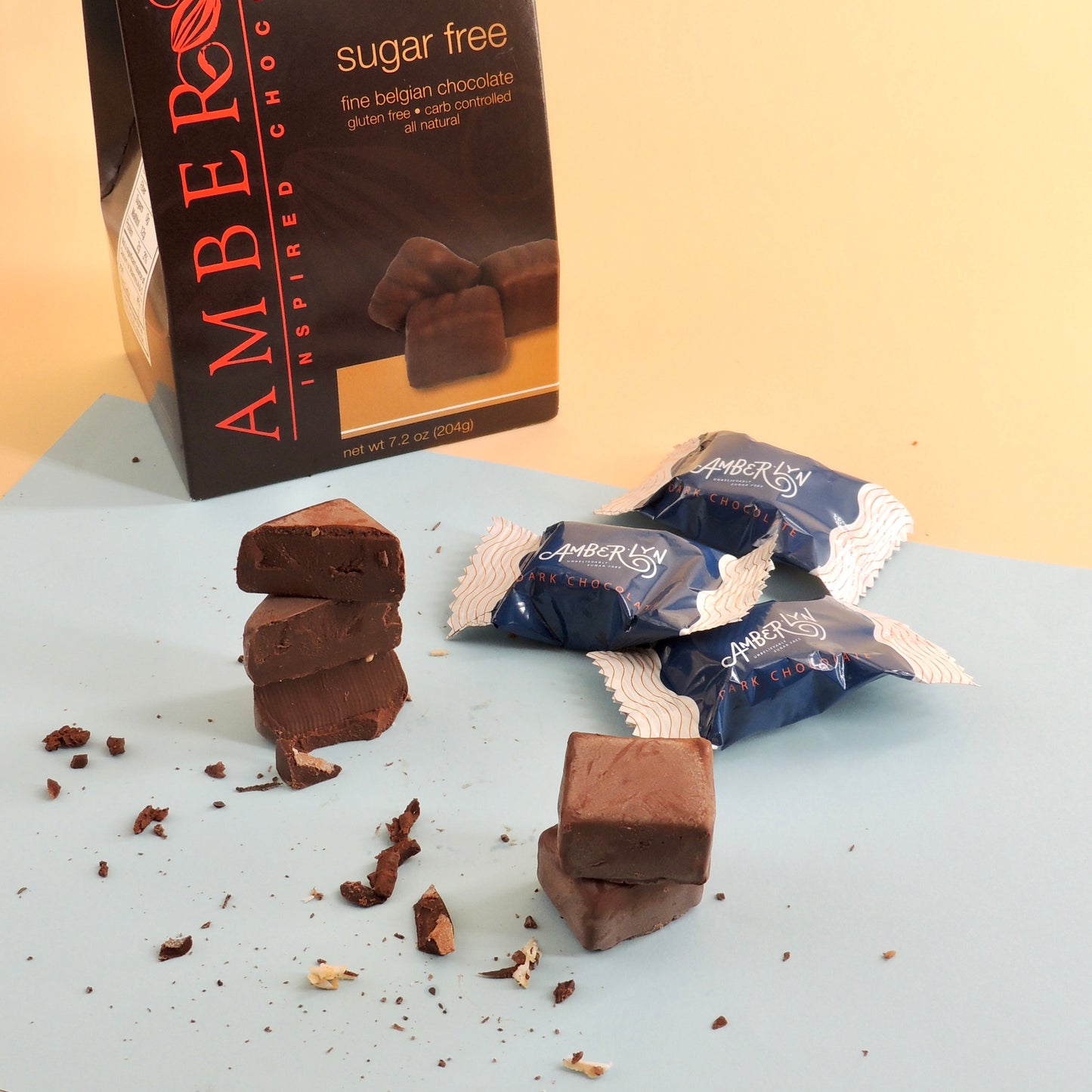 Amberlyn Dark Chocolate Mint Truffles Sugar-free Mint Soft Center Dark Chocolate - 204g