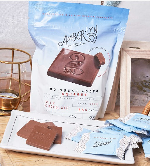 Amberlyn Milk Chocolate Bites 無糖方塊牛奶朱古力 - 284g (袋裝)