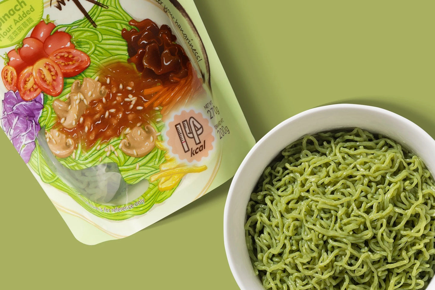 Spinach Konjac Noodles 菠菜蒟蒻麵