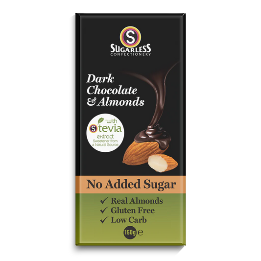 Sugarless Dark Chocolate & Almonds 無糖杏仁黑朱古力 (排裝) - 150g