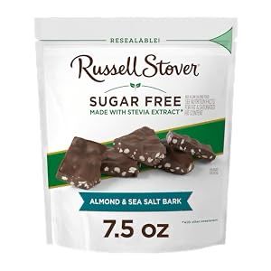 Russell Stover Almond and Seasalt bark 無糖海盬杏仁粒黑朱古力 7.5oz  <新品上市>