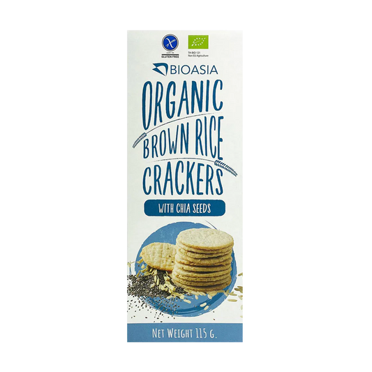 BioAsia Organic Chia Seeds Crackers 無糖無麩質純素有機糙米奇異籽脆餅 - 115g