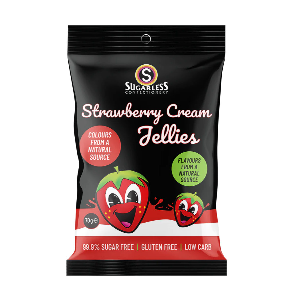 Sugarless Strawberry & Cream 無糖士多啤梨啫哩軟糖 - 70g